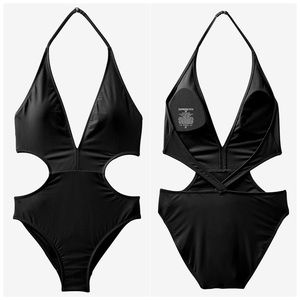 Express Plunge Front Monokini (Black)